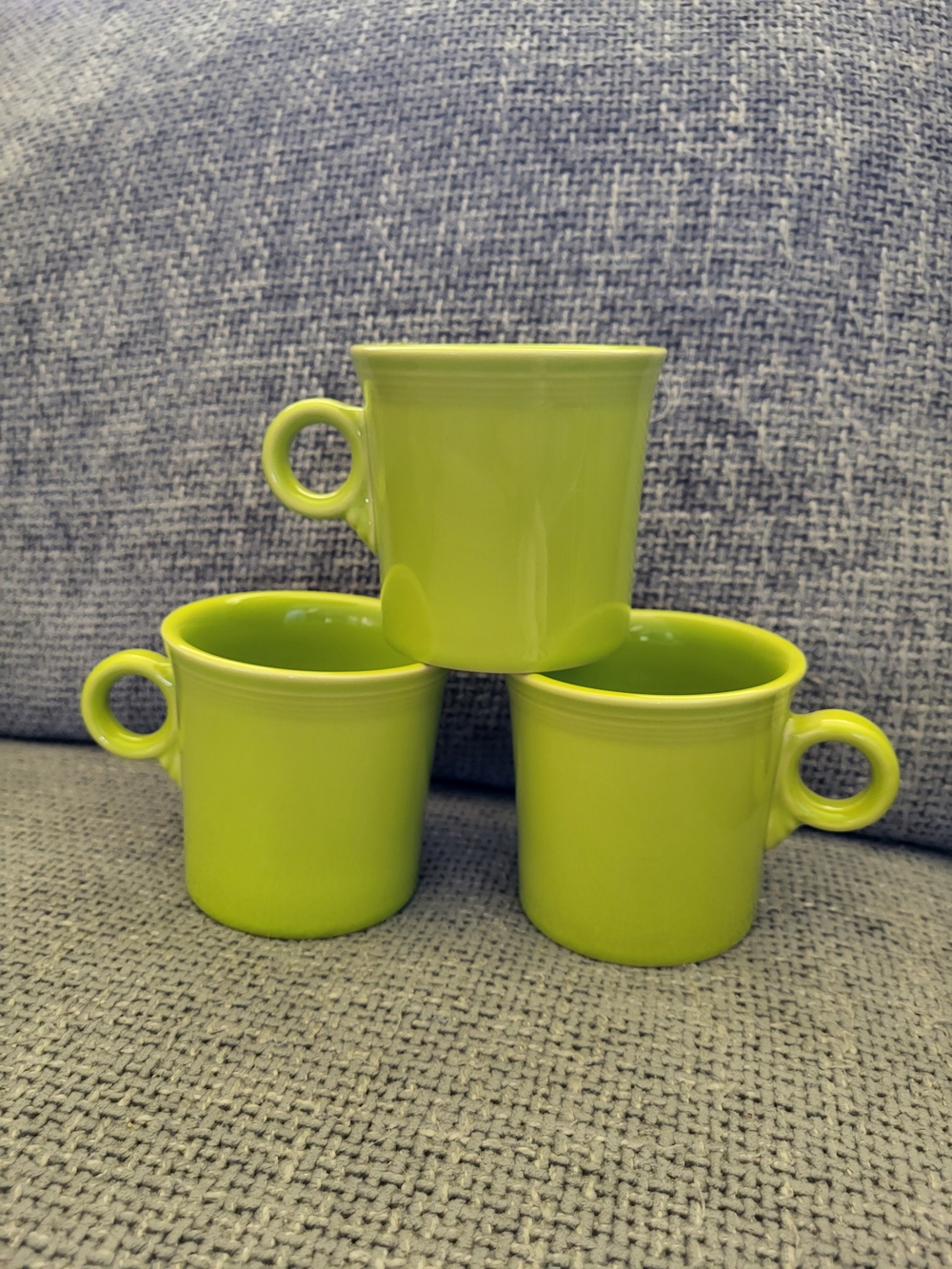 Fiesta Ware Coffee Mug Ring Handle Lemongrass Homer Laughlin USA, Lot Of 3